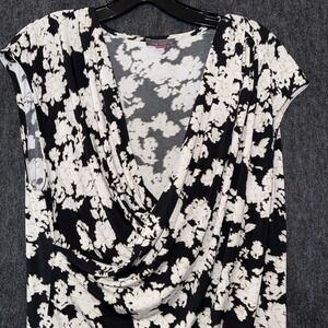 Vince Camuto Womens XL Kentucky Derby Floral Dress Cowl Neck Draped Stretch